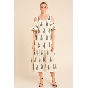 Zayan the Label Saria Maxi Dress Small Cream NWT